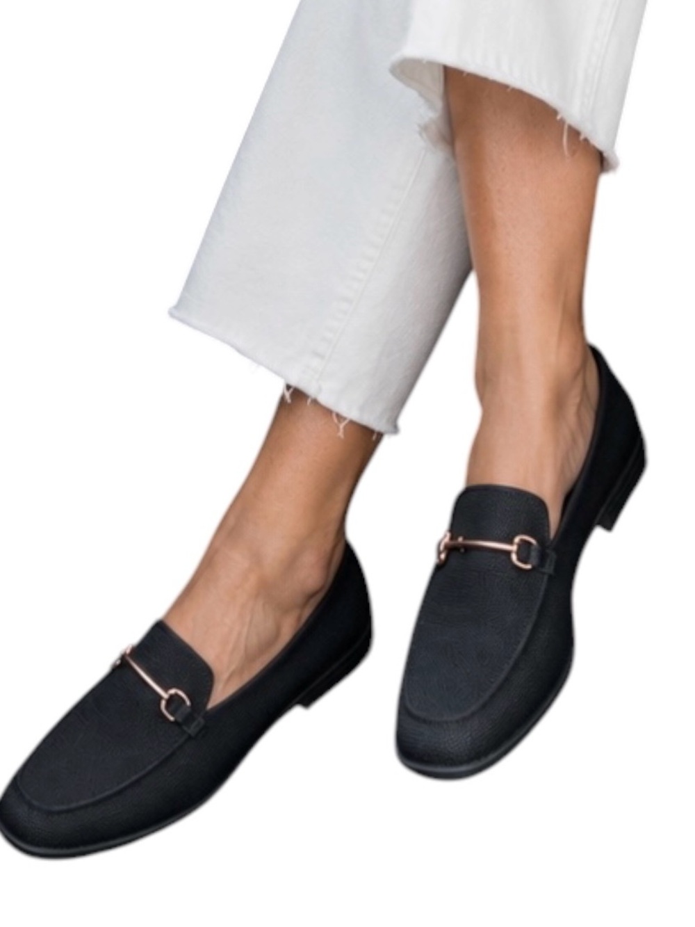 Nanette Lepore Slip on Black Loafers Flats Womens 7.5 New w/o box Gold‎ hardware